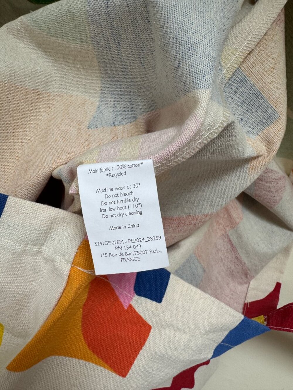 Sezane x G. Kero limited edition geometric print tote bag, multicolor, NWOT - Picture 5 of 5